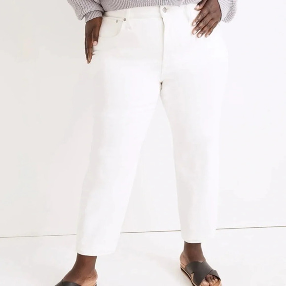 New Madewell The Plus Curvy Perfect Vintage Jean Tile White - Picture 1 of 12